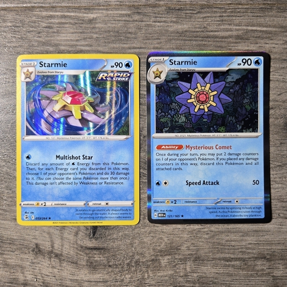 Pokémon Starmie Cards Holo Set X2